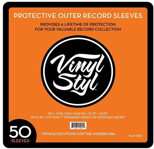 Vinyl Styl - Vinyl Styl® VS-P-014 12 Inch Vinyl Record Outer Sleeve Polyethylene - 50 Count (Clear) |