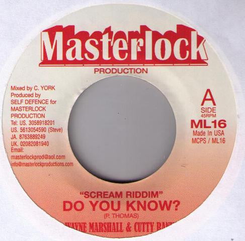 Wayne Marshall & Cutty Ranks Do You Know Masterlock Production 7" Near Mint (NM or M-) Generic