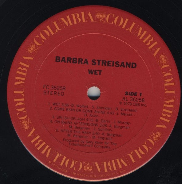 Barbra Streisand Wet Near Mint (NM or M-) Near Mint (NM or M-)