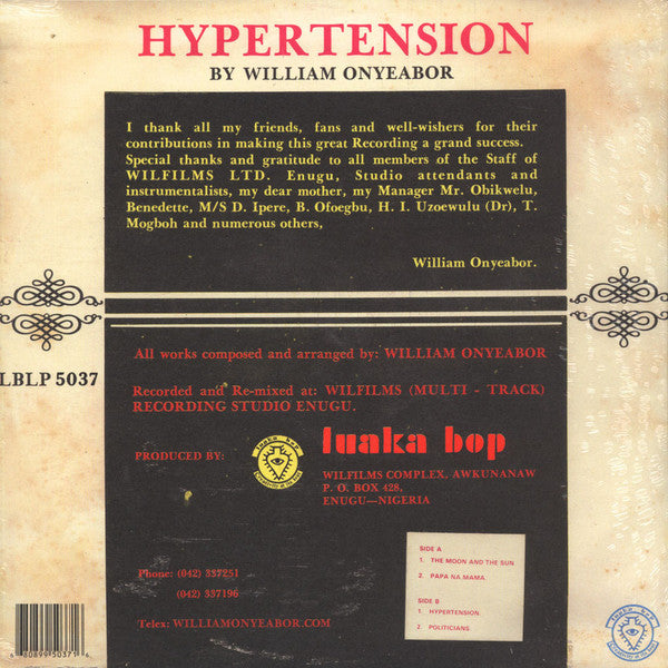 William Onyeabor - Hypertension | Mint (M) Mint (M) - FUNK