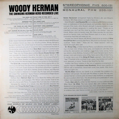 The Swinging Herman Herd Recorded Live | Near Mint (NM) Very Good Plus (VG+) - JAZZ / USED *NEAR MINT*