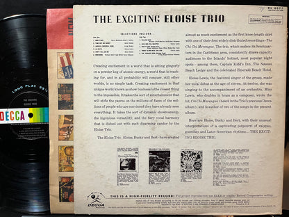 The Eloise Trio - The Exciting Eloise Trio (VINYL LP Decca DL 4077) | Very Good Plus Plus (VG++) Excellent+ (EX+) - WORLD/CALYPSO / USED *VERY GOOD++*