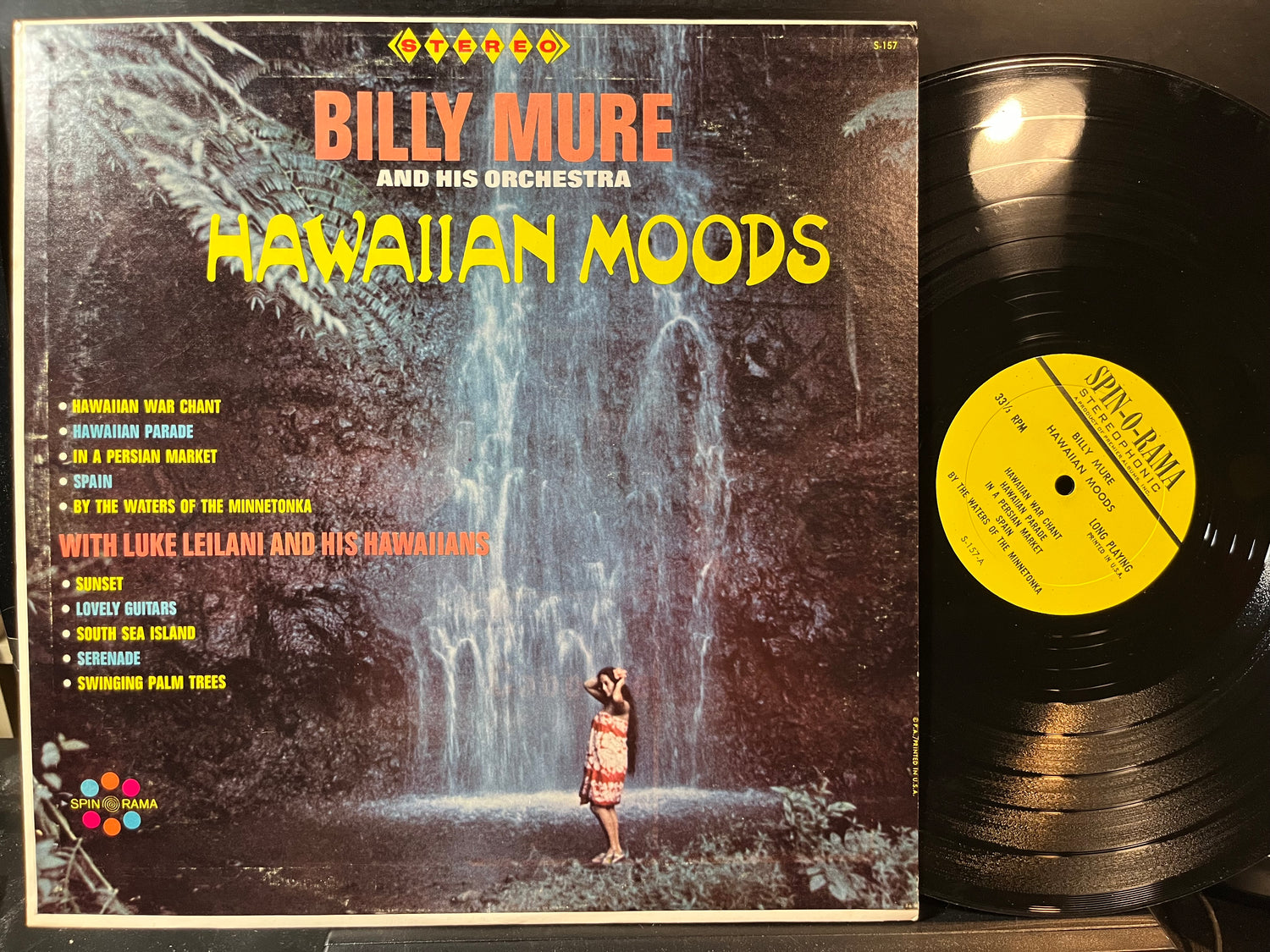 Billy Mure And Orchestra - Hawaiian Moods (VINYL LP SPIN-O-RAMA M-157 1965) | Near Mint- (NM-) Near Mint (NM) - WORLD/HAWAIIAN / USED *NEAR MINT-*