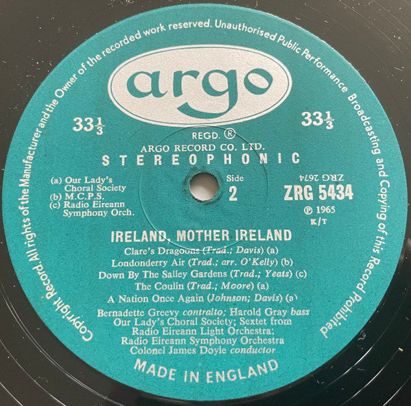 Our Lady's Choral Society - Ireland, Mother Ireland *UK* | Near Mint (NM) Near Mint (NM) - WORLD / IRISH *USED *NEAR MINT**
