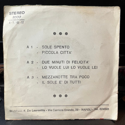 Sole Spento / Piccola Citta (7" ITALY VINYL) | - WORLD/ITALIAN / USED *VERY GOOD++*
