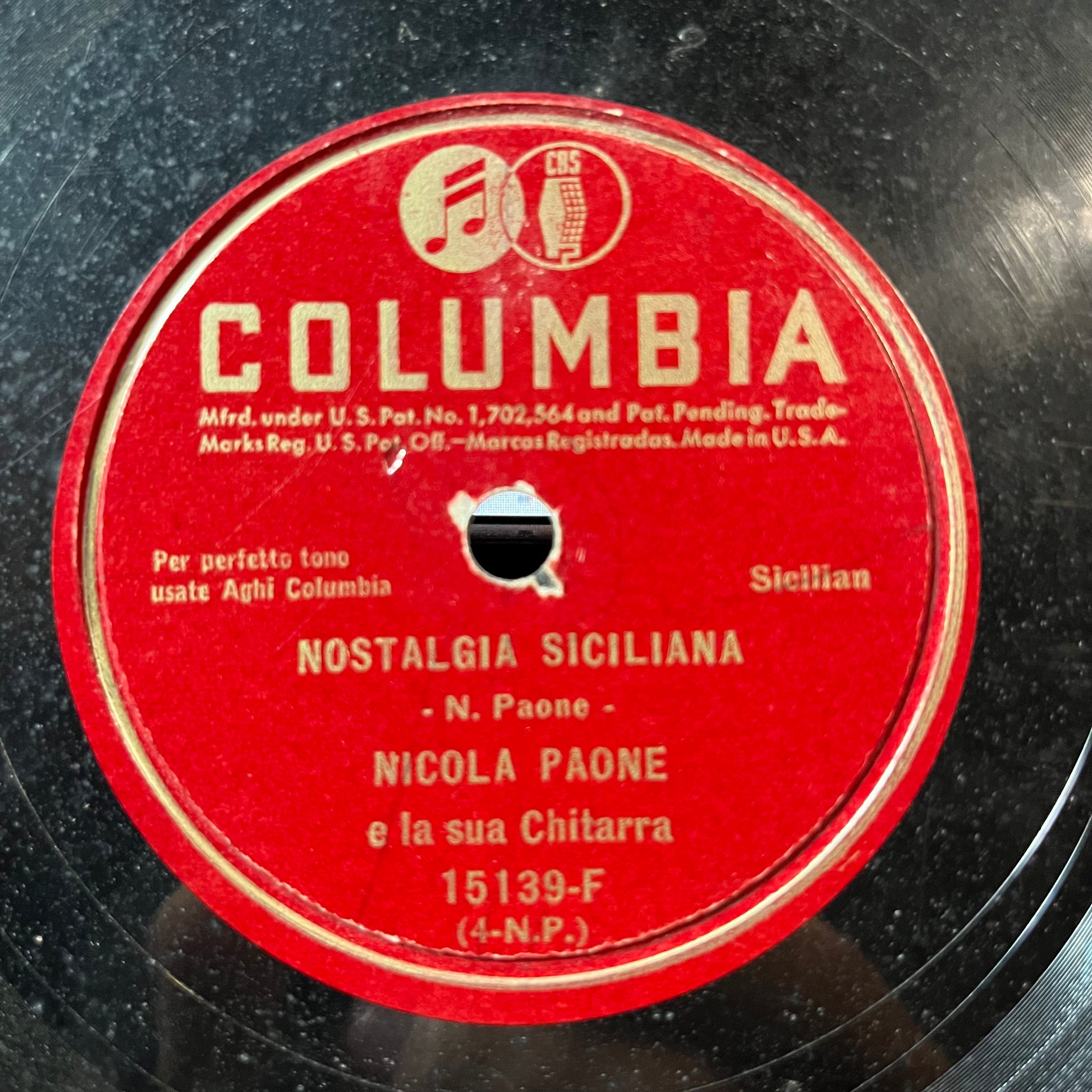 Nostalgia Siciliana / Zio Nicola (10" 78RPM RECORD) | Very Good (VG) Generic - WORLD/ITALIAN / USED *VERY GOOD*