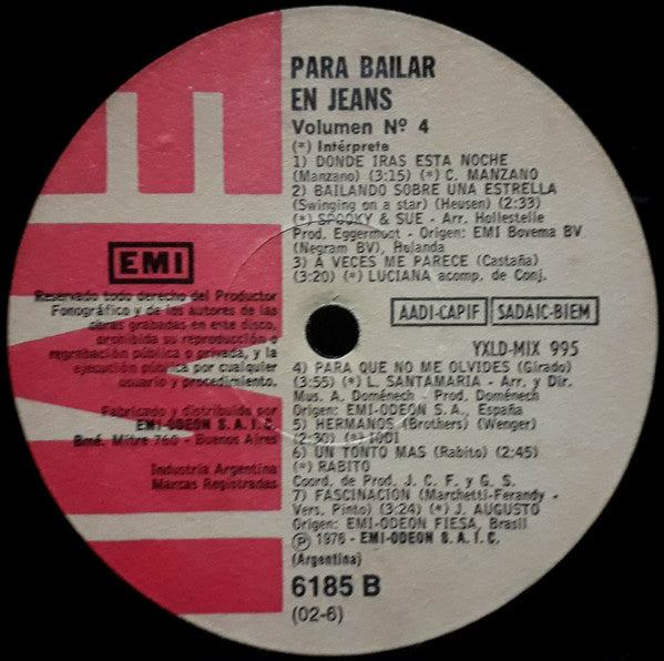 Various - Para Bailar En Jeans - Vol. 4 | Excellent (EX) Generic - WORLD/LATIN / USED *EXCELLENT*