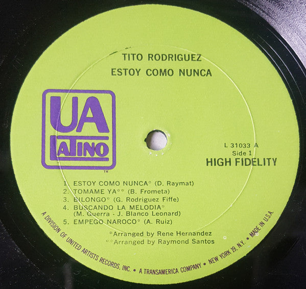 Tito Rodriguez - Estoy Como Nunca (VINYL LP) | Near Mint (NM or M-) Excellent (EX) - WORLD/LATIN / USED *NEAR MINT*