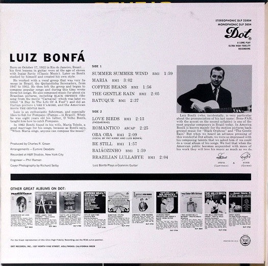 Luiz Bonfá (VINYL) | Very Good Plus (VG+) Near Mint (NM) - WORLD/LATIN / USED *VERY GOOD+*