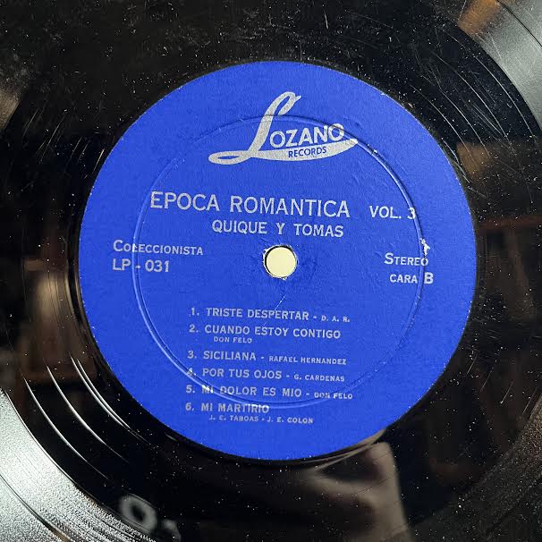 Epoca Romantica Con Quique y Tomas Vol 3 (VINYL) | Very Good Plus (VG+) Very Good (VG) - WORLD/LATIN / USED *VERY GOOD+*