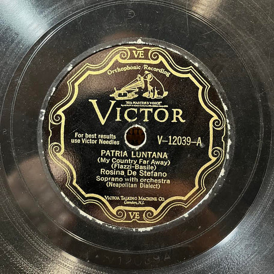ROSINA DE STEFANO - Patria Luntana / E Campane D A Madonna (10" 78RPM) | Very Good (VG) Generic - WORLD/LATIN / USED *VERY GOOD*