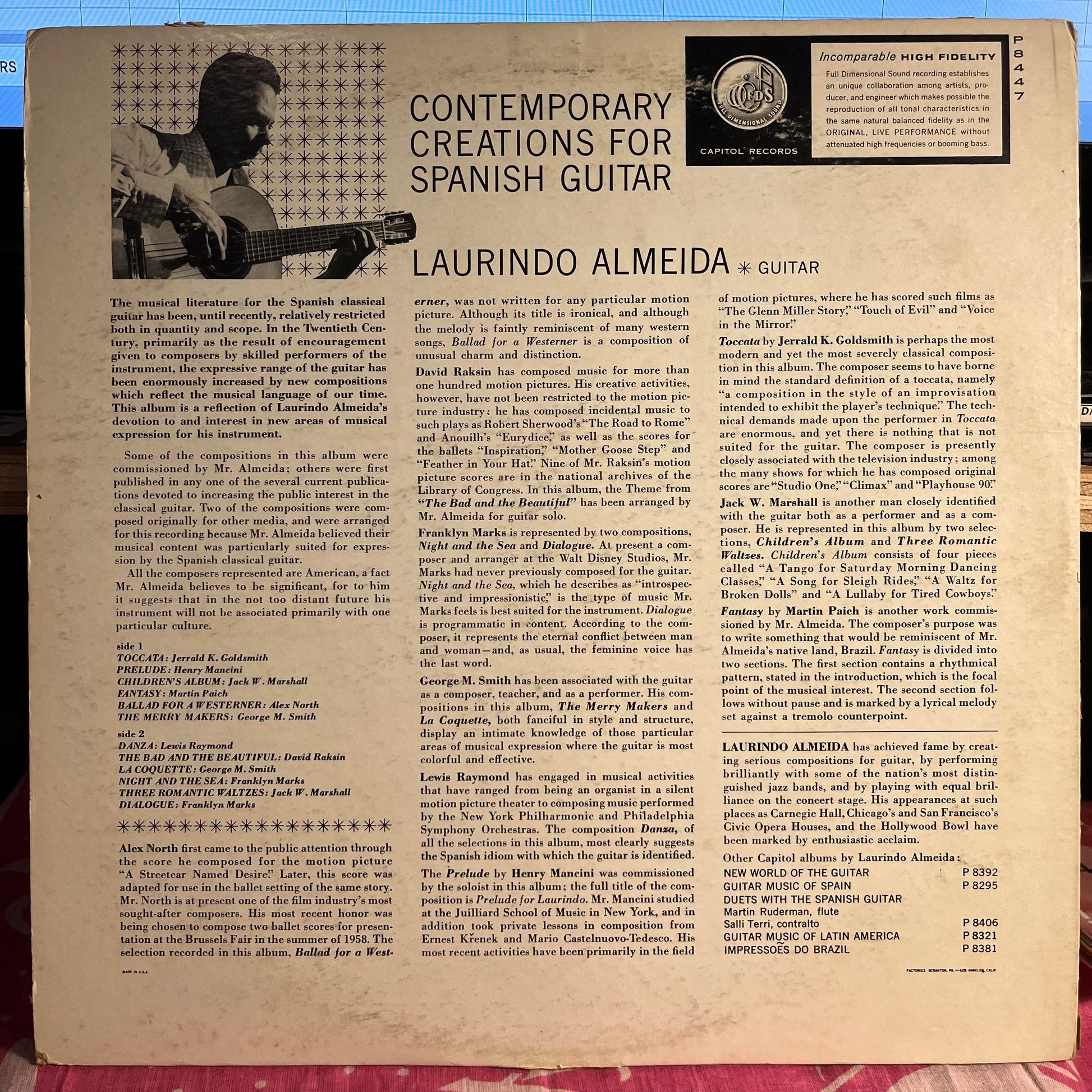 Laurindo Almeida - Contemporary Creations For Spanish Guitar | Very Good (VG) Excellent (EX) - WORLD/LATIN / USED *VERY GOOD*