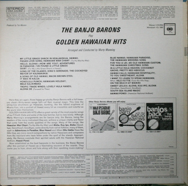 The Banjo Barons - Golden Hawaiian Hits | Near Mint (NM) Near Mint (NM) - WORLD/PACIFIC / USED *NEAR MINT*