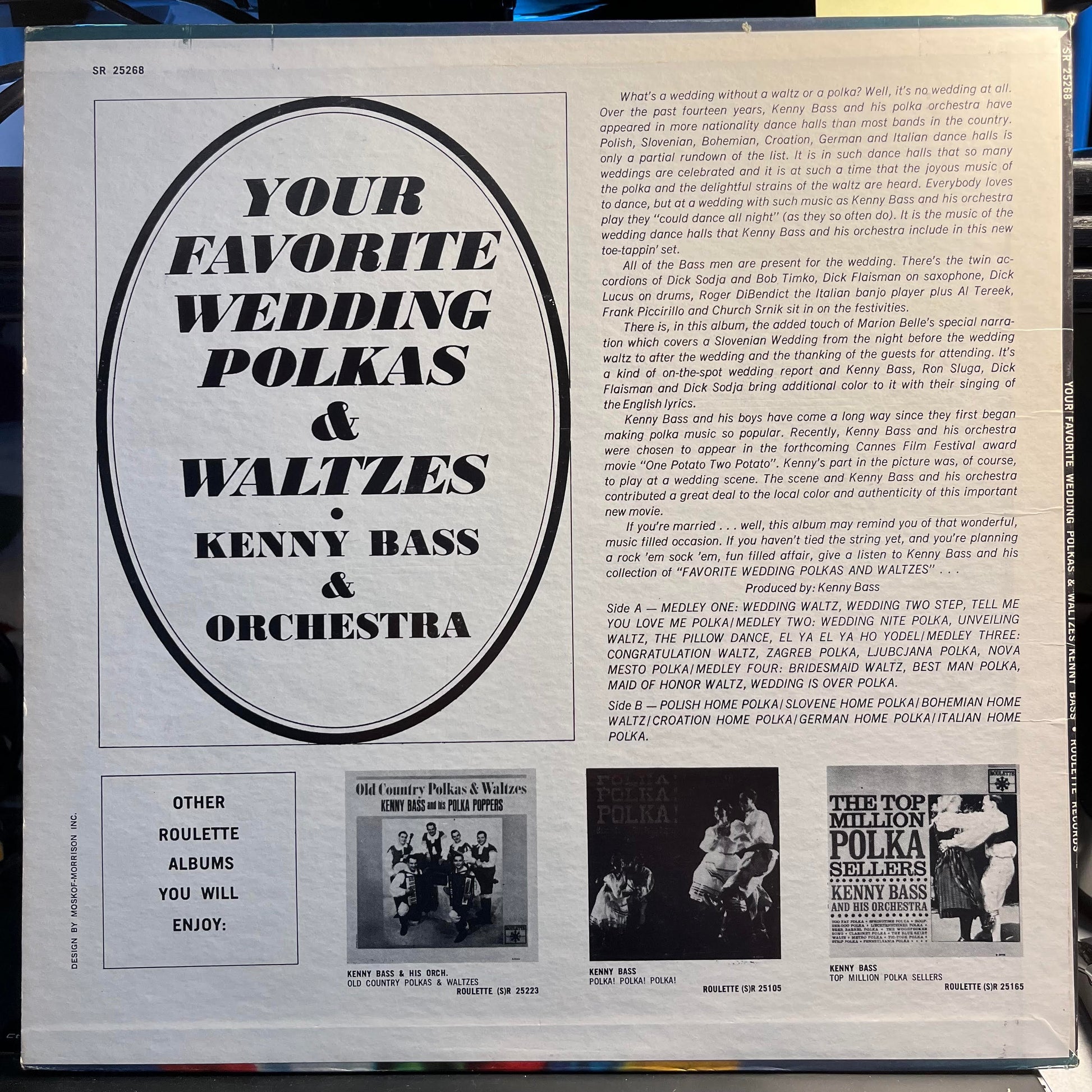 Kenny Bass And His Orchestra - Favorite Wedding Polkas & Waltzes | Excellent (EX) Near Mint (NM) - WORLD/POLKA / USED *EXCELLENT+*