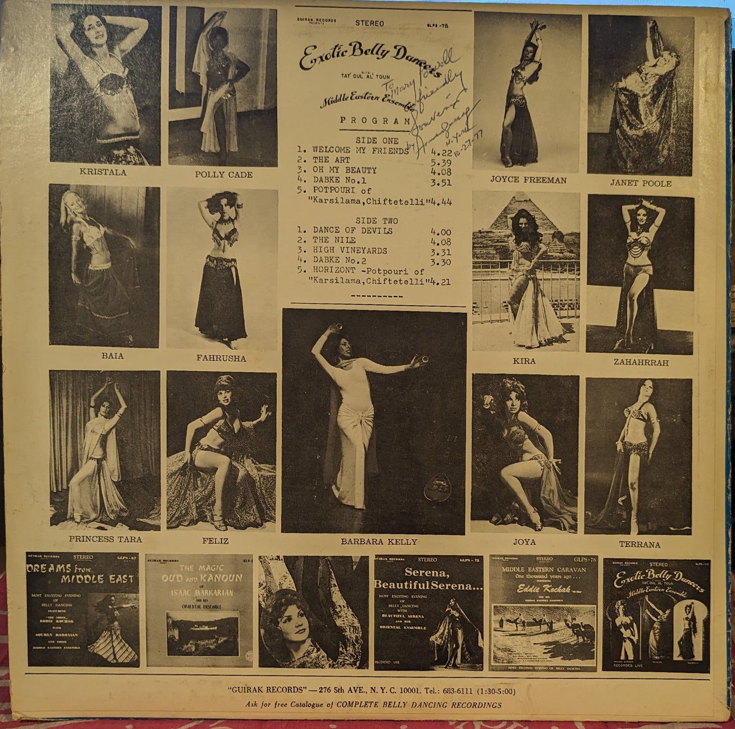 Tat' Oul Al' Toun Middle Eastern Ensemble - Exotic Belly Dancers *SIGNED* - Volume 2 | Excellent (EX) Very Good Plus (VG+) - WORLD / USED *EXCELLENT+*