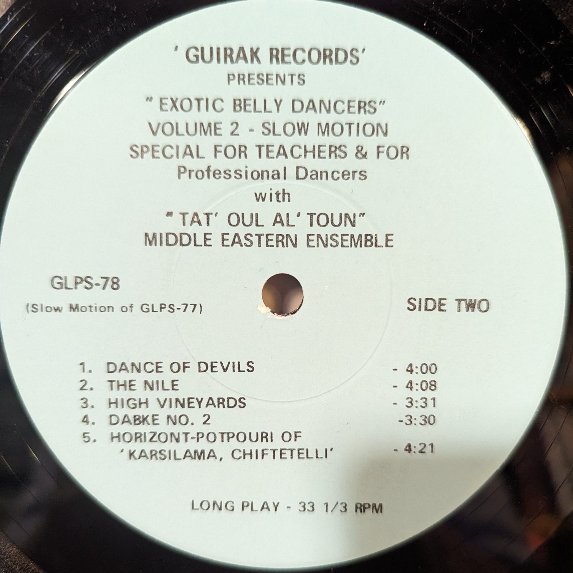 Tat' Oul Al' Toun Middle Eastern Ensemble - Exotic Belly Dancers *SIGNED* - Volume 2 | Excellent (EX) Very Good Plus (VG+) - WORLD / USED *EXCELLENT+*