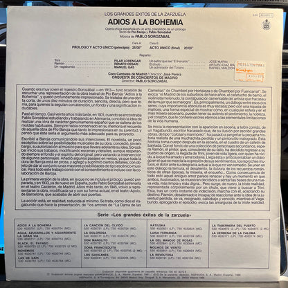 Pablo Sorozabal - Adios A La Bohemia | Excellent (EX) Near Mint (NM) - WORLD / USED *EXCELLENT+*