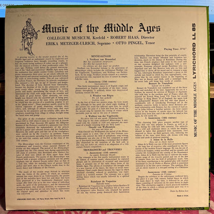 Collegium Musicum, Krefeld - Music Of The Middle Ages | Excellent (EX) Near Mint (NM) - WORLD / USED *EXCELLENT*