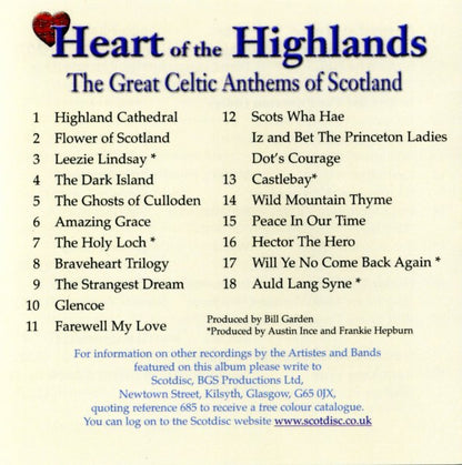 Heart Of The Highlands (The Great Celtic Anthems Of Scotland) (CD) | Near Mint (NM) Excellent (EX) - WORLD / USED *NEAR MINT-*