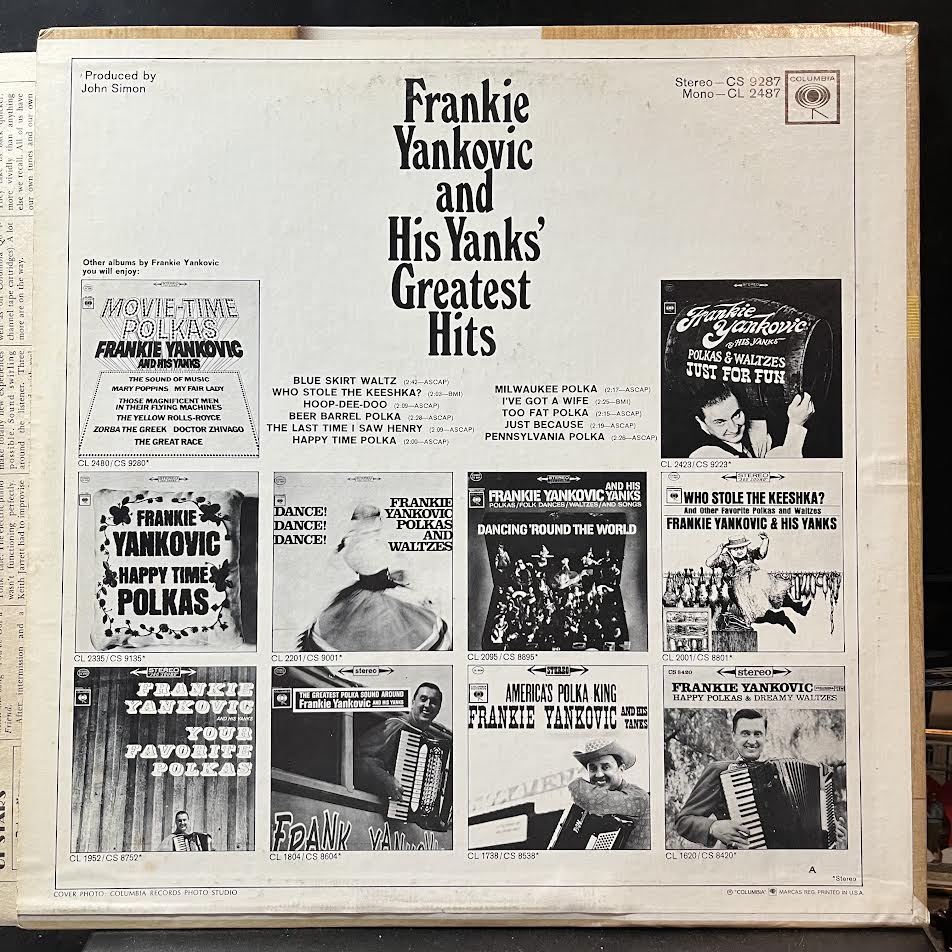 Frankie Yankovic And His Yanks' Greatest Hits (VINYL) | Near Mint (NM) Near Mint (NM) - WORLD / USED *NEAR MINT*