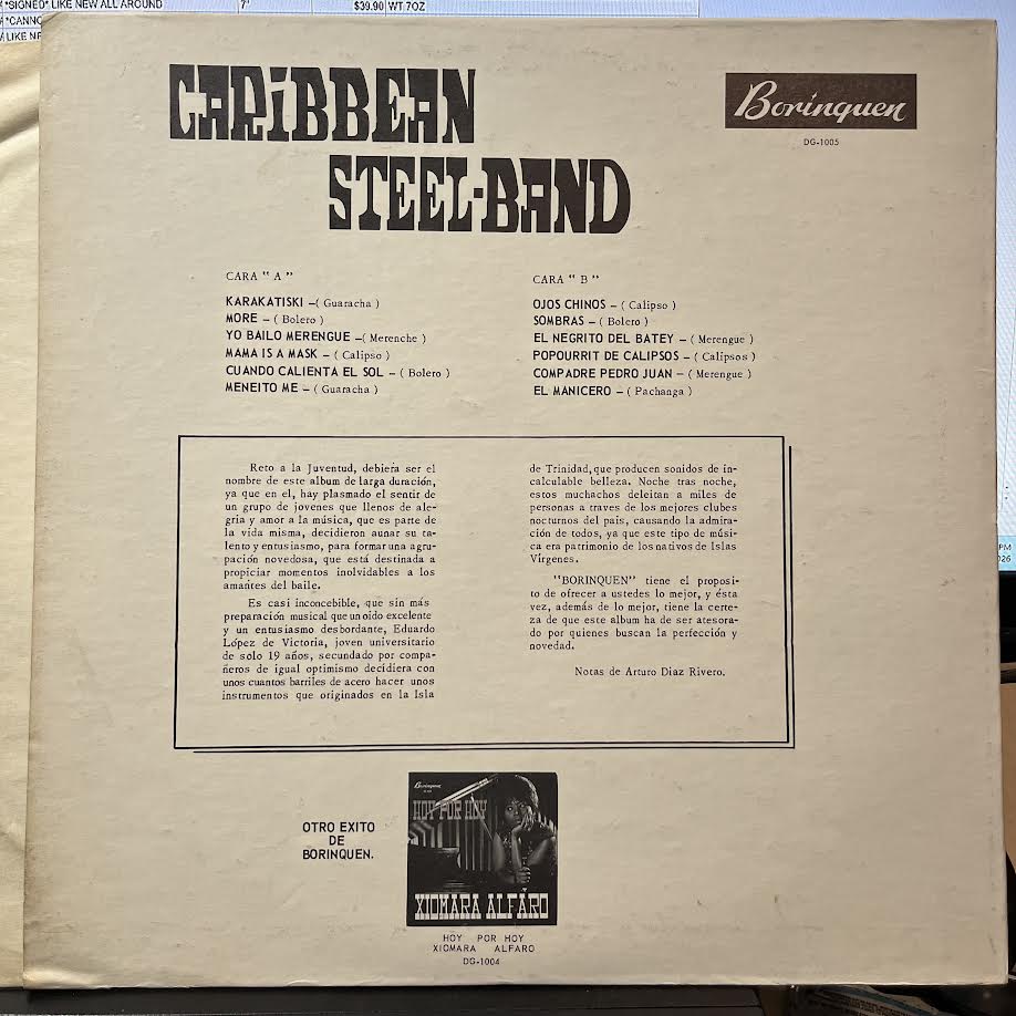 Caribbean Steel-Band (VINYL) | Very Good Plus (VG+) Very Good Plus (VG+) - WORLD / USED *VERY GOOD+*