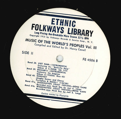 Various - Music Of The World's Peoples, Volume Three *RECORD 2 ONLY* | Very Good (VG) Generic - WORLD / USED *VERY GOOD*