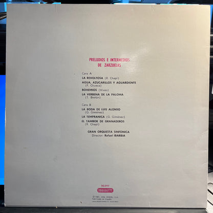 Rafael Ibarbia - Preludios E Intermedios De Zarzuela | Excellent (EX) Excellent (EX) - WORLD